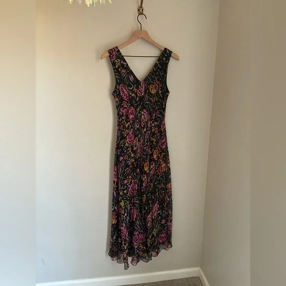 Talbots 100% Silk Moody Floral Dress Size 12 - Picture 6 of 6